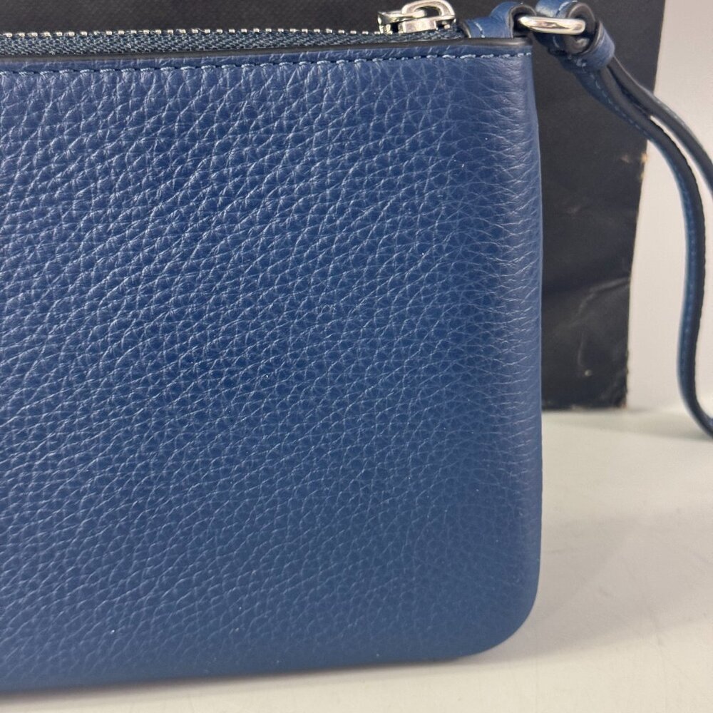 NWOT Coach # M2481 Women's Double Zip Wristlet Wallet in Denim (Blue) - Picture 8 of 15